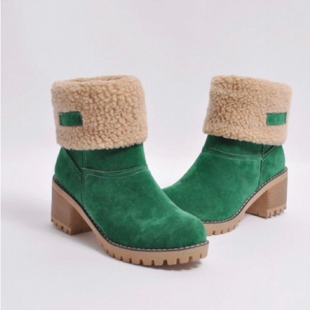 Women /Winter Warm Snow Boots/Ankle Boot Casual/Mid Calf Boots /Color Green /40 - Picture 9 of 15